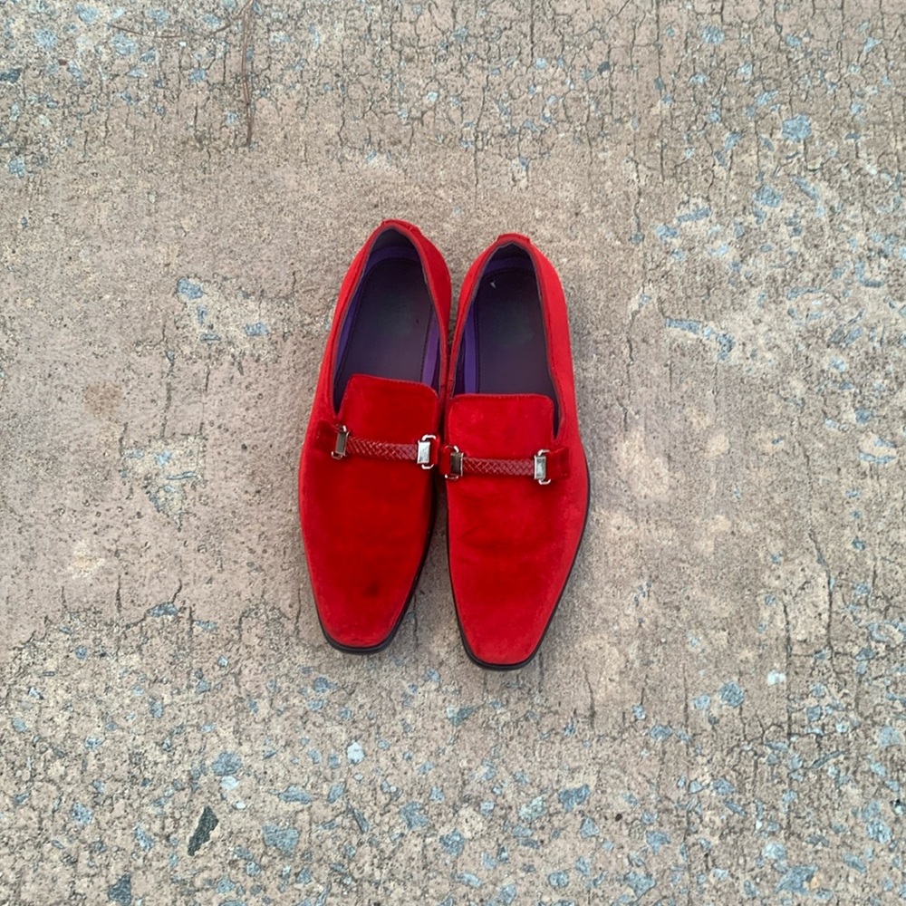 All Red suede men’s loafers